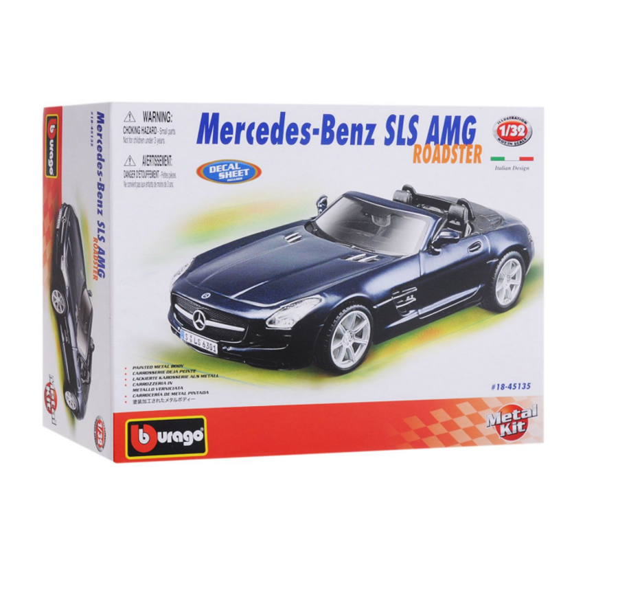 Машина сборная Mercedes-Benz SLS AMG Roadster, 1:32, металлическая  
